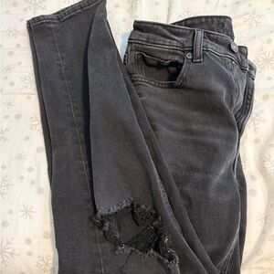 American Eagle Outfitters Black Distressed Jeans